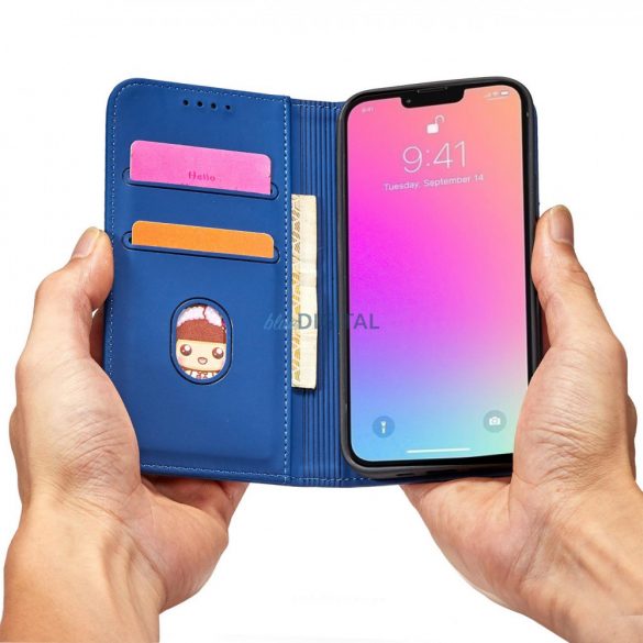 Husă Magnet Card pentru iPhone 13 mini husă portofel card suport card albastru