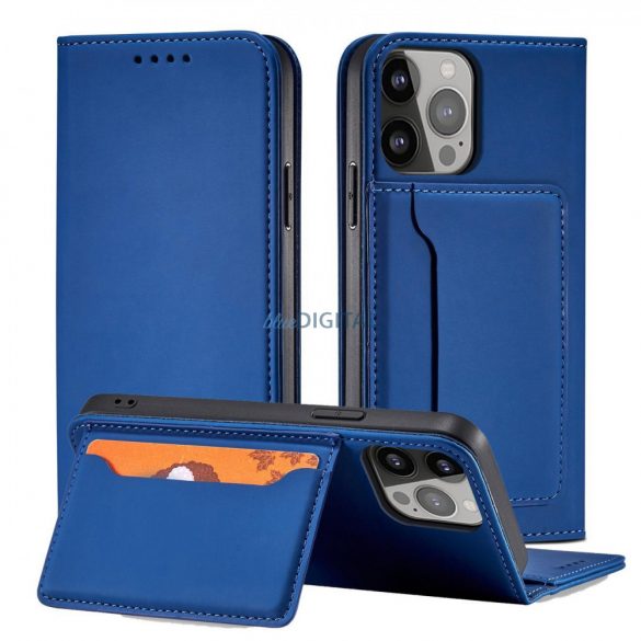 Magnet Card Husă pentru iPhone 13 Pro Max Pouch Card Wallet Card Holder Albastru