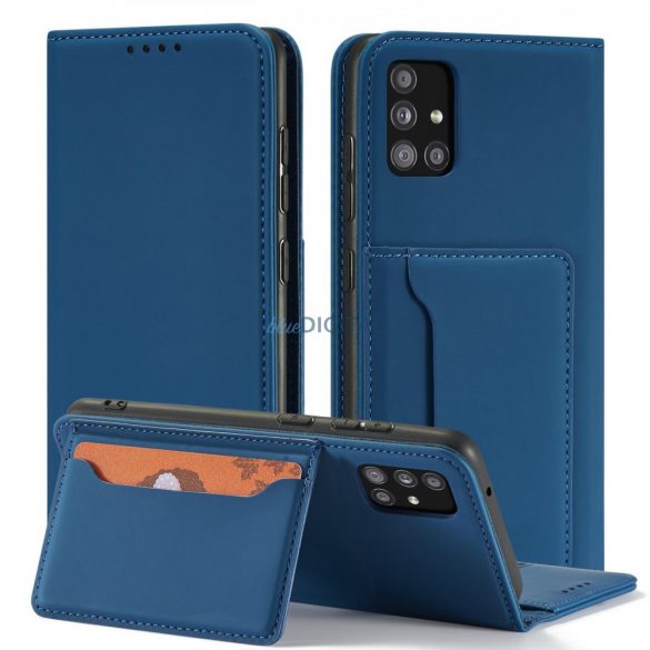 Husa Magnet Card Case Pentru Samsung Galaxy A12 5G Husa Portofel Suport card Albastru