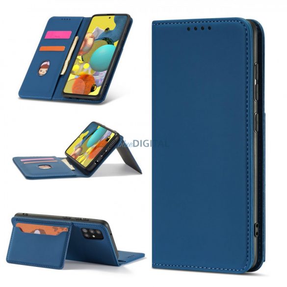 Husa Magnet Card Case Pentru Samsung Galaxy A12 5G Husa Portofel Suport card Albastru