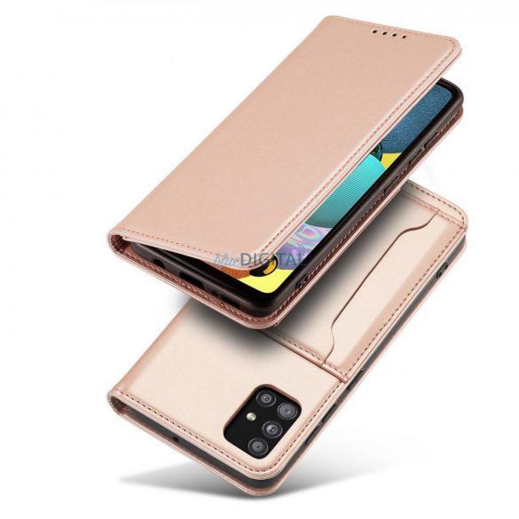 Husă magnetică pentru Samsung Galaxy A12 5G Pouch Wallet Card Holder Roz