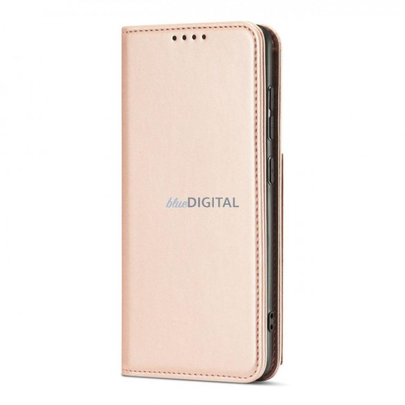 Husă magnetică pentru Samsung Galaxy A12 5G Pouch Wallet Card Holder Roz