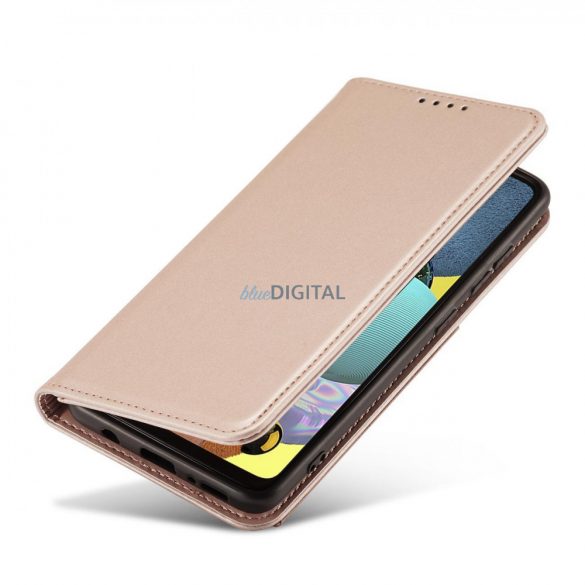 Husă magnetică pentru Samsung Galaxy A12 5G Pouch Wallet Card Holder Roz