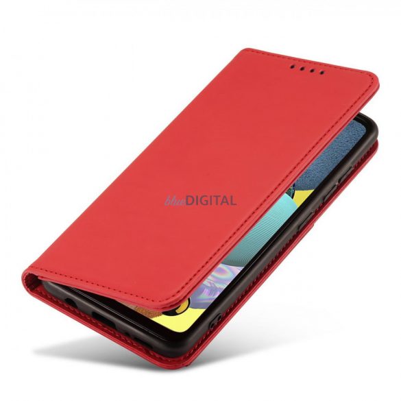 Husă magnetică pentru Samsung Galaxy A12 5G Pouch Wallet Card Holder Roșu