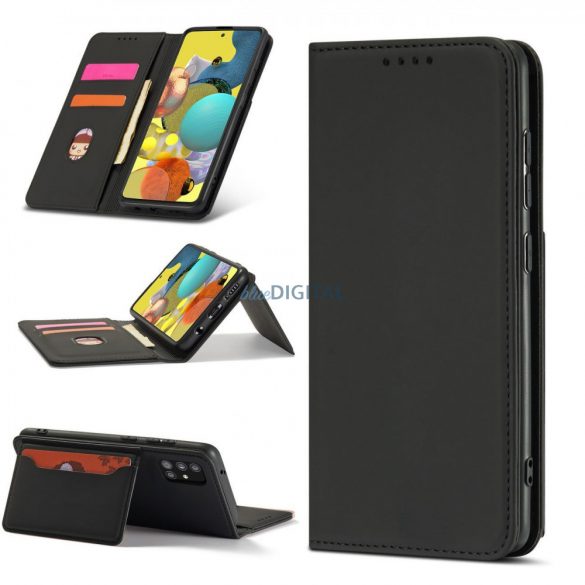 Husă magnetică pentru Samsung Galaxy A13 5G Pouch Wallet Card Holder Negru