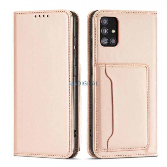 Husă magnetică pentru Samsung Galaxy A53 5G Pouch Wallet Card Holder Roz