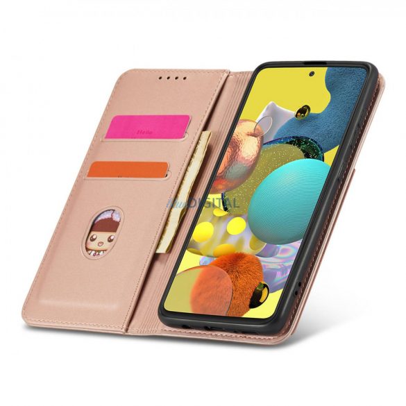 Magnet Card husăul pentru Xiaomi Redmi Note 11 Pro Pouch Wallet Card Holder Card Stand Roz