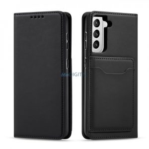 Husă pentru card cu magnet pentru Samsung Galaxy S22 + (S22 Plus) Husă Portofel Suport card Negru