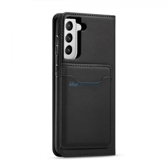 Husă pentru card cu magnet pentru Samsung Galaxy S22 + (S22 Plus) Husă Portofel Suport card Negru