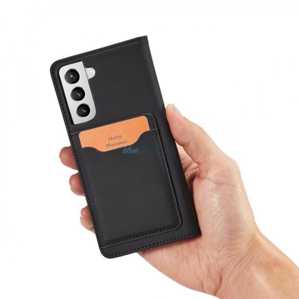 Husă pentru card cu magnet pentru Samsung Galaxy S22 + (S22 Plus) Husă Portofel Suport card Negru