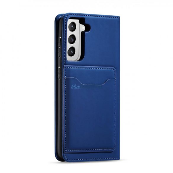 Husă pentru card cu magnet pentru Samsung Galaxy S22 + (S22 Plus) Husă Portofel Suport card albastru