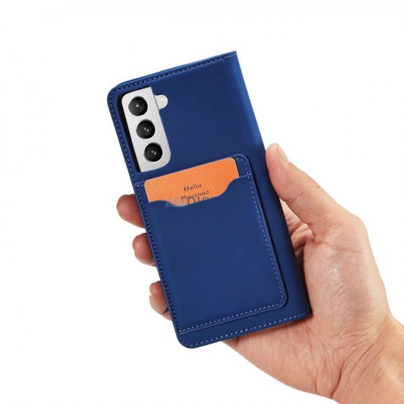 Husă pentru card cu magnet pentru Samsung Galaxy S22 + (S22 Plus) Husă Portofel Suport card albastru