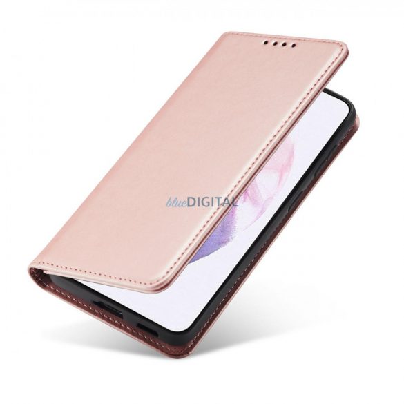 Husă magnetică pentru Samsung Galaxy S22 + (S22 Plus) Pouch Wallet Card Holder Roz