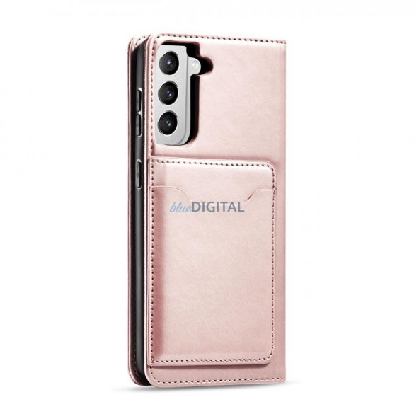 Husă magnetică pentru Samsung Galaxy S22 + (S22 Plus) Pouch Wallet Card Holder Roz