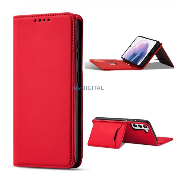 Husă magnetică pentru Samsung Galaxy S22 + (S22 Plus) Pouch Wallet Card Holder Roșu