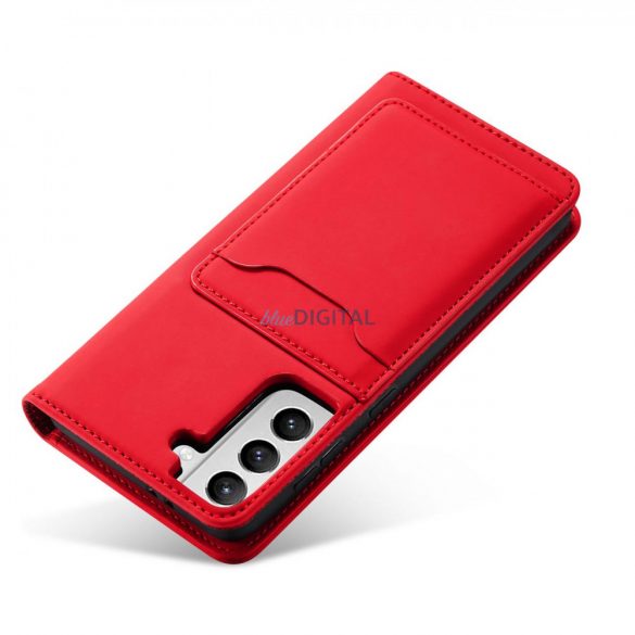 Husă magnetică pentru Samsung Galaxy S22 + (S22 Plus) Pouch Wallet Card Holder Roșu