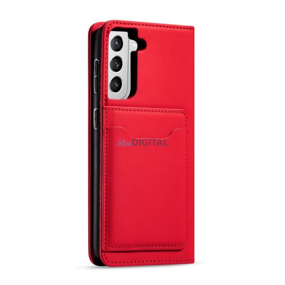 Husă magnetică pentru Samsung Galaxy S22 + (S22 Plus) Pouch Wallet Card Holder Roșu