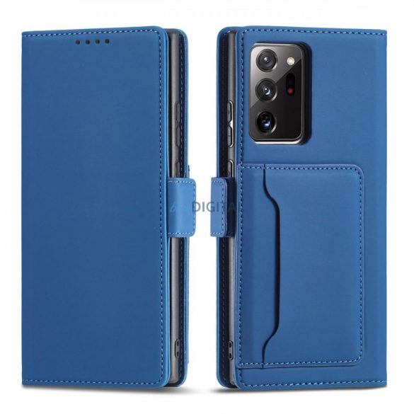 Husa Magnet Card Case pentru Samsung Galaxy S22 Ultra Cover Card Wallet Suport card Albastru