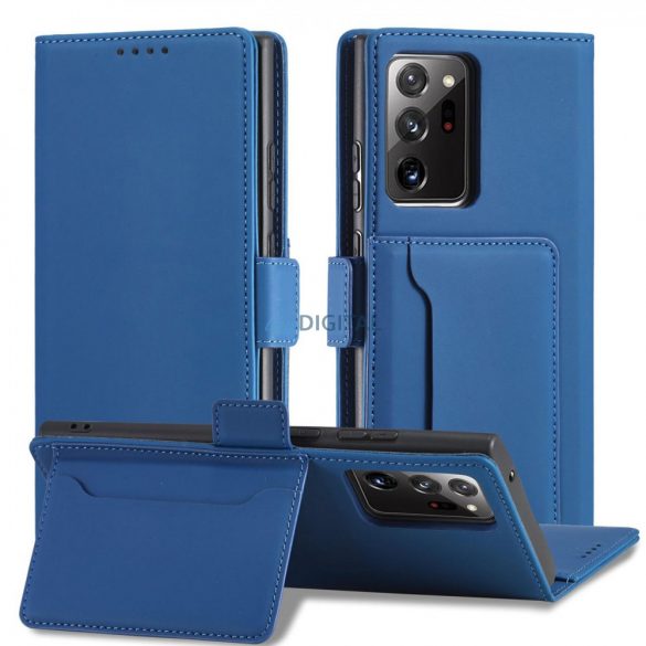 Husa Magnet Card Case pentru Samsung Galaxy S22 Ultra Cover Card Wallet Suport card Albastru