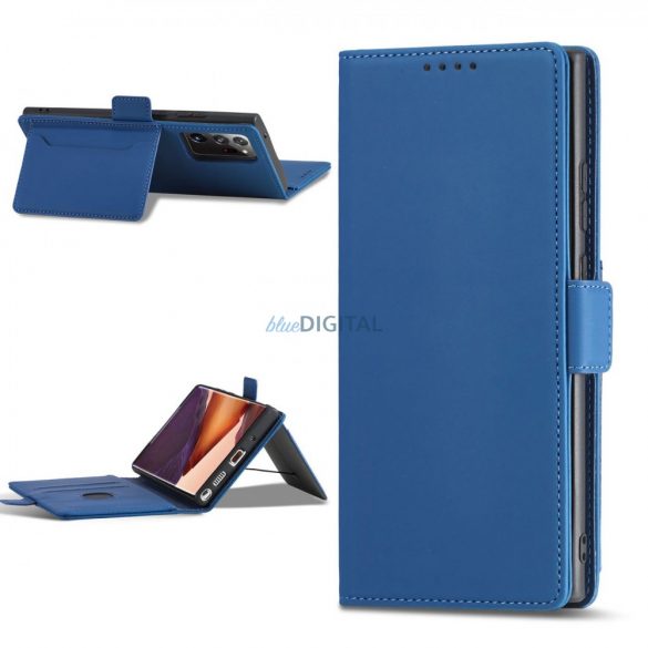 Husa Magnet Card Case pentru Samsung Galaxy S22 Ultra Cover Card Wallet Suport card Albastru