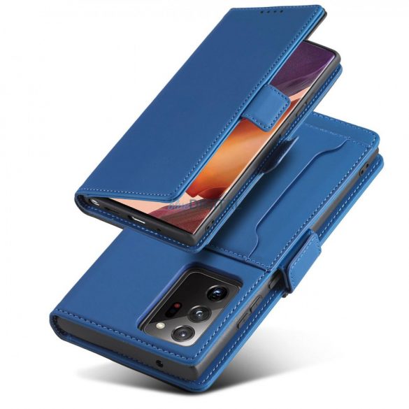 Husa Magnet Card Case pentru Samsung Galaxy S22 Ultra Cover Card Wallet Suport card Albastru