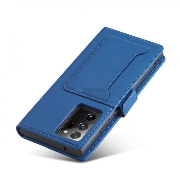 Husa Magnet Card Case pentru Samsung Galaxy S22 Ultra Cover Card Wallet Suport card Albastru