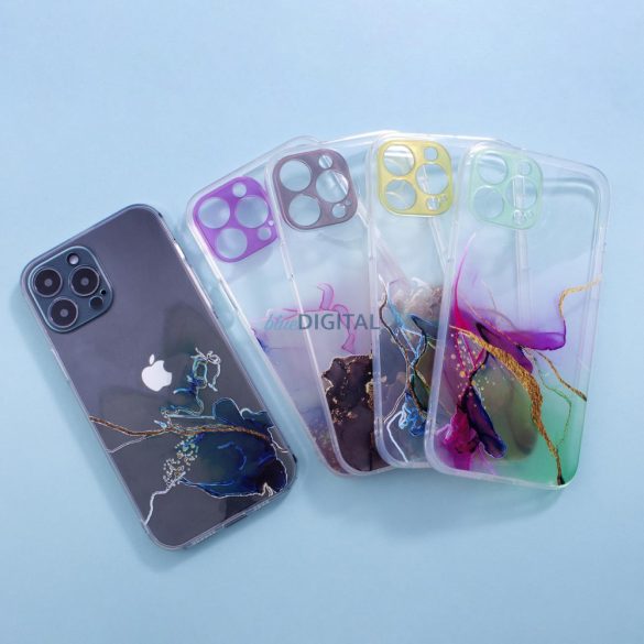 Husa Marble pentru iPhone 12 Pro Husa Gel Marble Blue