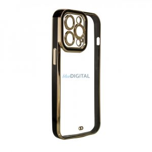 Husă Fashion Case pentru Samsung Galaxy A12 5G Gold Frame Gel Husă Neagră