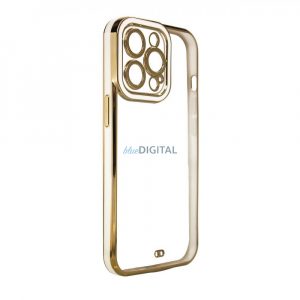 Husă Fashion Case pentru Samsung Galaxy A12 5G Gold Frame Gel Husă Albă