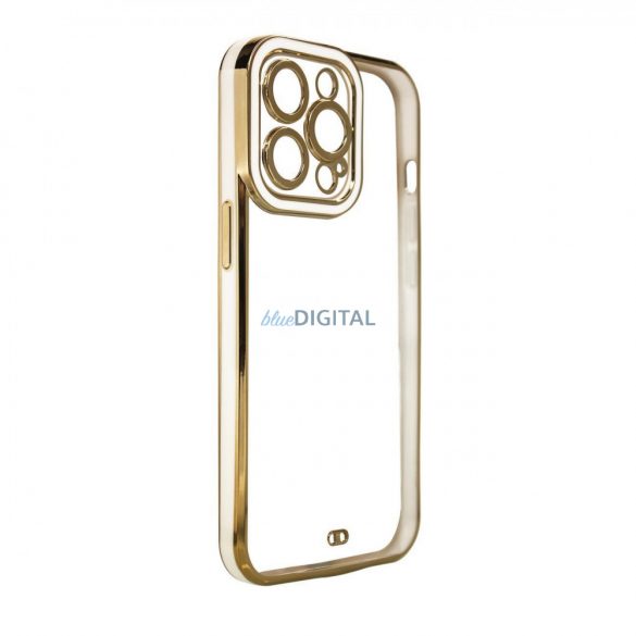 Husă Fashion Case pentru Samsung Galaxy A12 5G Gold Frame Gel Husă Albă