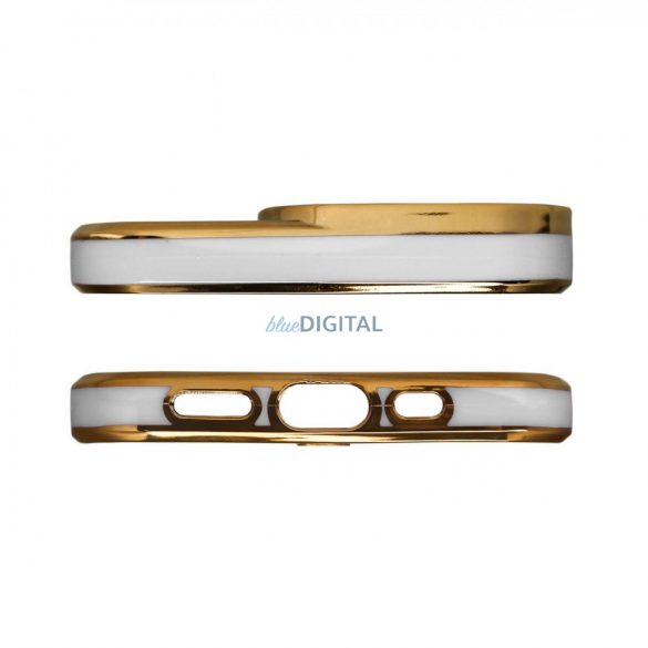 Husă Husă Fashion pentru Xiaomi Redmi Note 11 Pro Gold Frame Gel Husă Albă