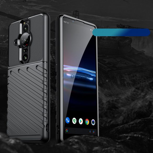 Husă blindată flexibilă Thunder Husă pentru Sony Xperia Pro-I negru