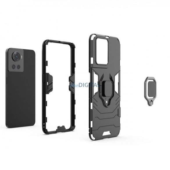 Ring Armor husă hibrid blindat Husă + suport magnetic pentru OnePlus Ace negru