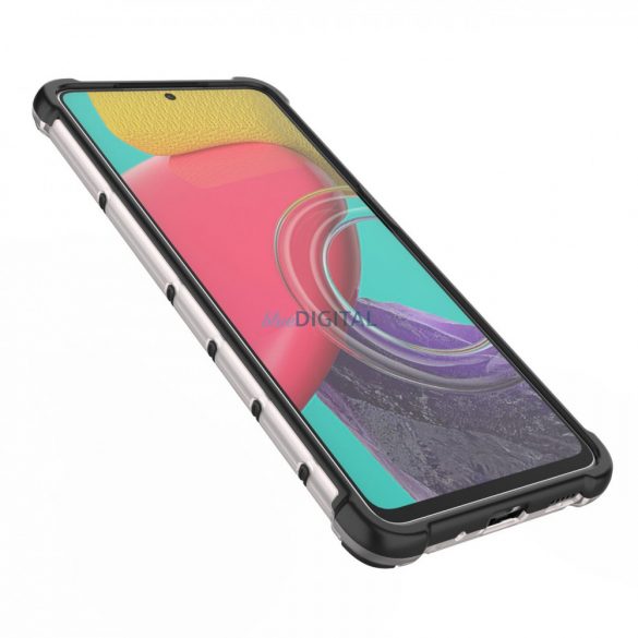 Husa de tip fagure blindata cu cadru de gel pentru Samsung Galaxy M53 5G negru