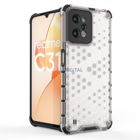 Husă Honeycomb Husă blindat cu un cadru de gel Realme C31 transparent