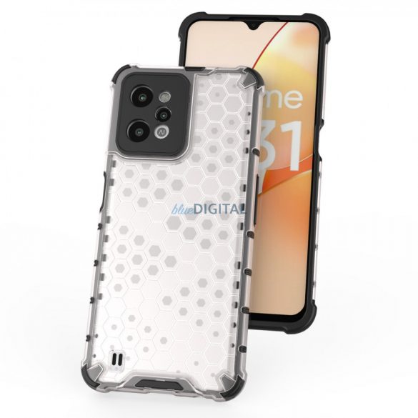 Husă Honeycomb Husă blindat cu un cadru de gel Realme C31 transparent