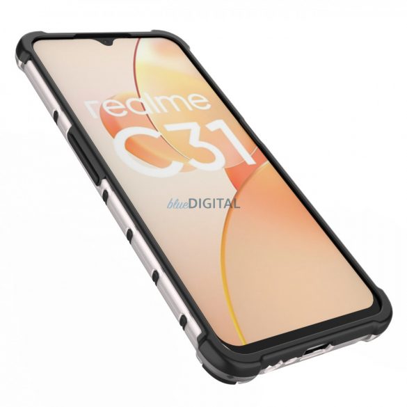 Husă Honeycomb Husă blindat cu un cadru de gel Realme C31 transparent