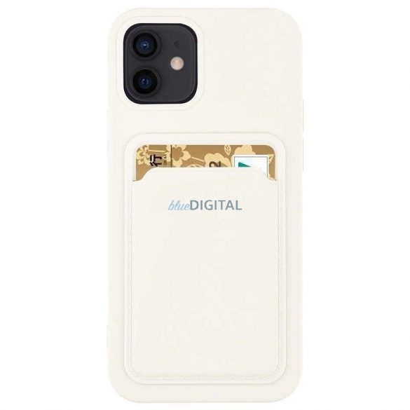 Husa pentru card Husa portofel din silicon cu slot pentru card Documente pentru Samsung Galaxy A73 alb