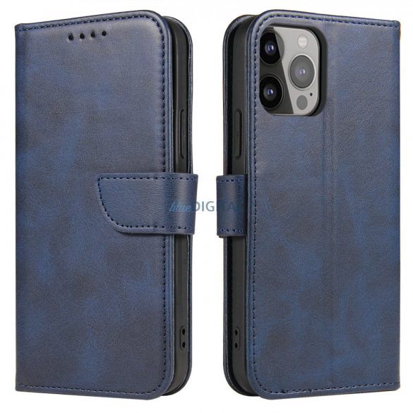 Husa Magnet Case husa eleganta cu clapa si functie de suport pentru iPhone 14 Pro albastru