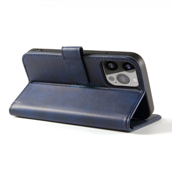 Husa Magnet Case husa eleganta cu clapa si functie de suport pentru iPhone 14 Pro albastru