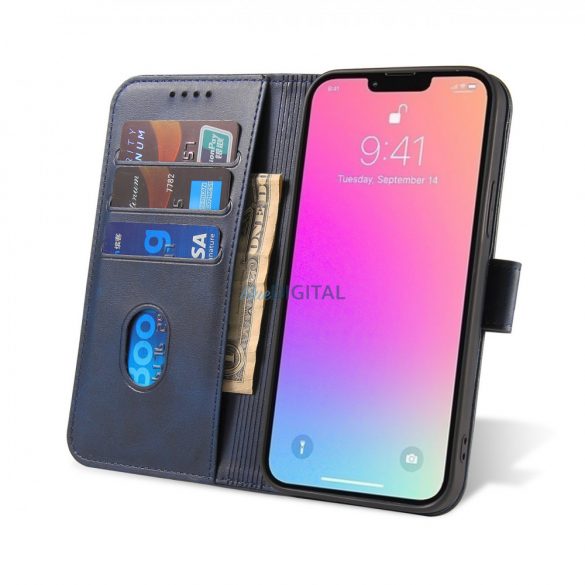 Husa Magnet Case husa eleganta cu clapa si functie de suport pentru iPhone 14 Pro albastru