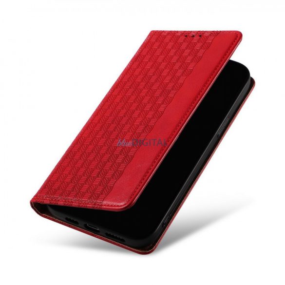 Husă cu curea magnetică pentru iPhone 14 Flip Wallet Mini Snur Stand roșu