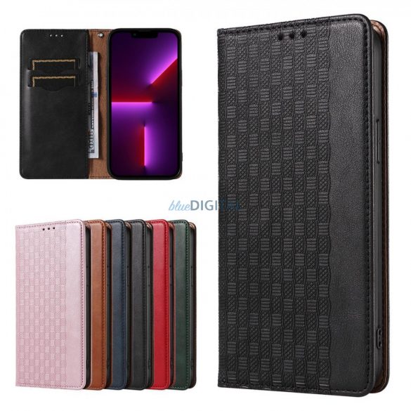 Husă cu curea magnetică pentru iPhone 14 Plus Flip Wallet Mini Suport pentru șnur negru