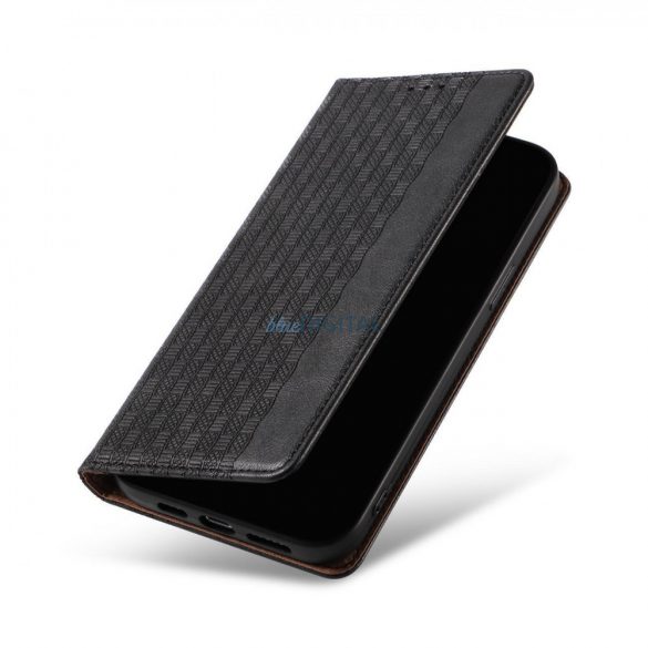 Husă cu curea magnetică pentru iPhone 14 Plus Flip Wallet Mini Suport pentru șnur negru