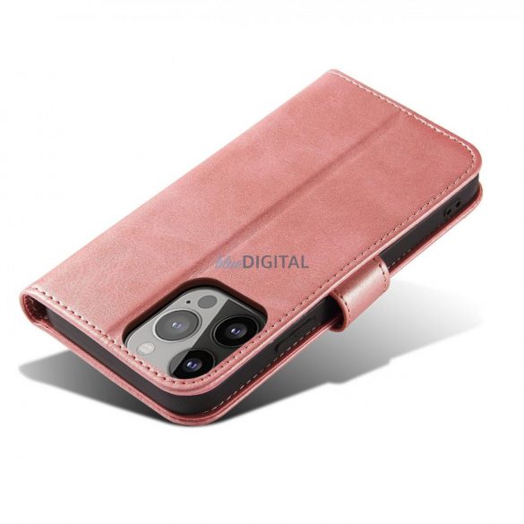 Husa Magnet Case pentru iPhone 14 Pro Max suport portofel cu husa cu clapeta roz