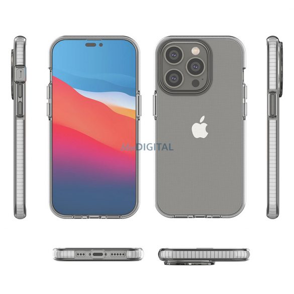 Husa Spring Case pentru iPhone 14 Pro carcasa din silicon cu rama albastru deschis