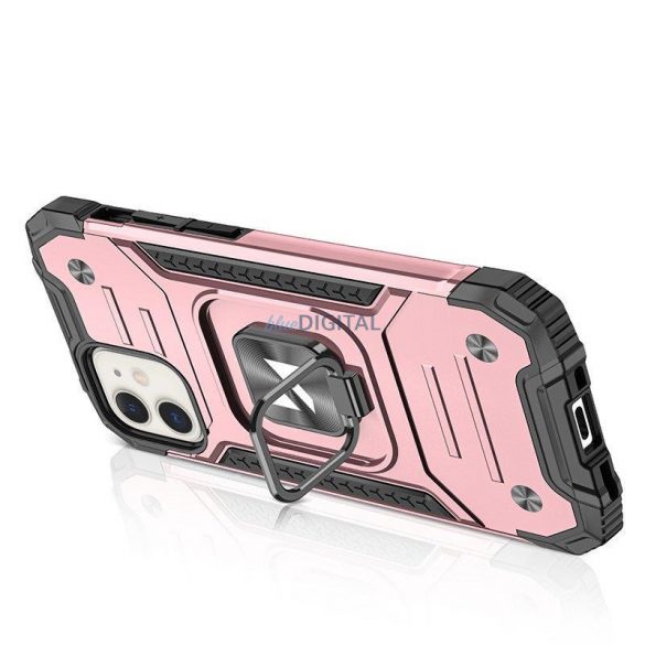 Husa Wozinsky Ring Armor pentru husa blindata iPhone 14 suport magnetic inel auriu