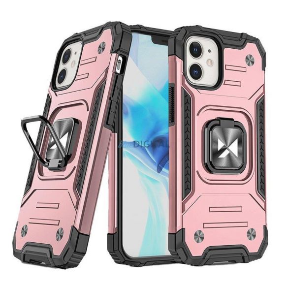 Husa Wozinsky Ring Armor pentru iPhone 14 Plus husa blindata suport magnetic inel auriu