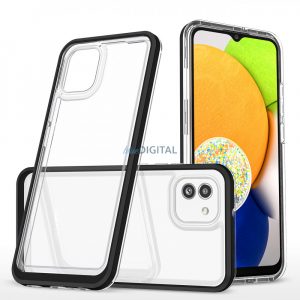 Husa transparenta 3in1 pentru husa din silicon Samsung Galaxy A03 cu rama neagra