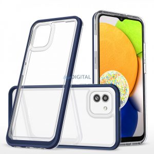 Husa transparenta 3in1 pentru husa din silicon Samsung Galaxy A03 cu rama albastra